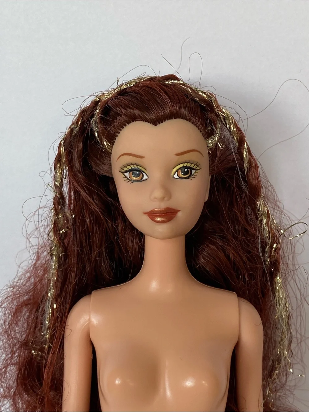 Vintage 2004 Barbie Disney Sparkle Princess Belle Mattel #G7935 - Redressed